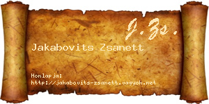 Jakabovits Zsanett névjegykártya